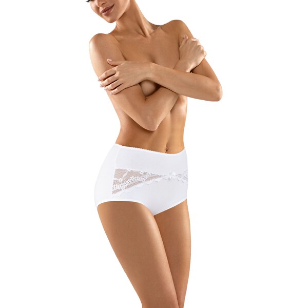 Babell Dámske bavlnené nohavičky vyššie BBL 004 biele, Farba biela 20156146