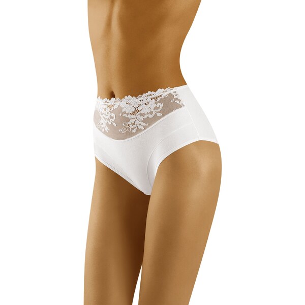 Wol-Bar Nohavičky s vyšším pásom organická bavlna Eco-Hi biele, Farba 23161587