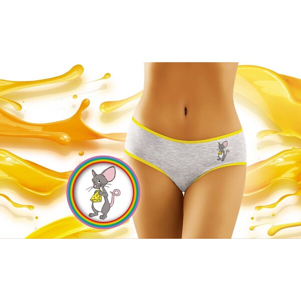 Wol-Bar Nohavičky bavlnené s myškou Funny Mouse 2506, Farba melanžová 25341167