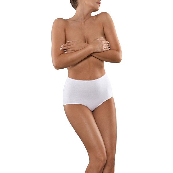 Babell Bavlnené nohavičky s vyšším pásom BBL 150 biele, Farba biela 24547731