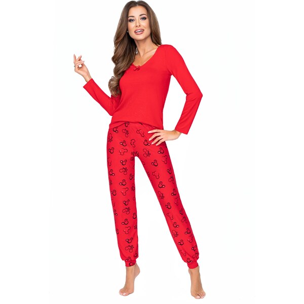 Donna Dámske pyžamo Mickey Mouse Mika červené, Farba červená 30288957