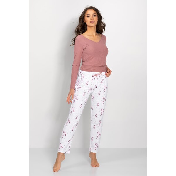 Momenti Per Me Luxusné dámske pyžamo Anabelle, Farba ružová-biela 32817185