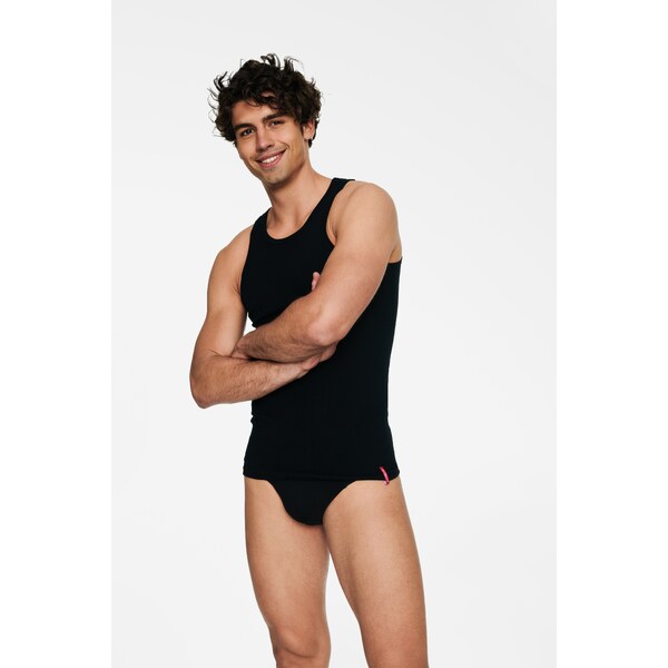 Henderson Pánske bavlnené tielko 1480 J41 čierne, Farba čierna 35412272