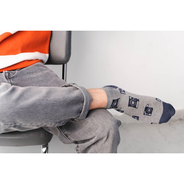 Steven Ponožky členkové 025-045 melanžové šedé/40, Farba melanžová 35512945