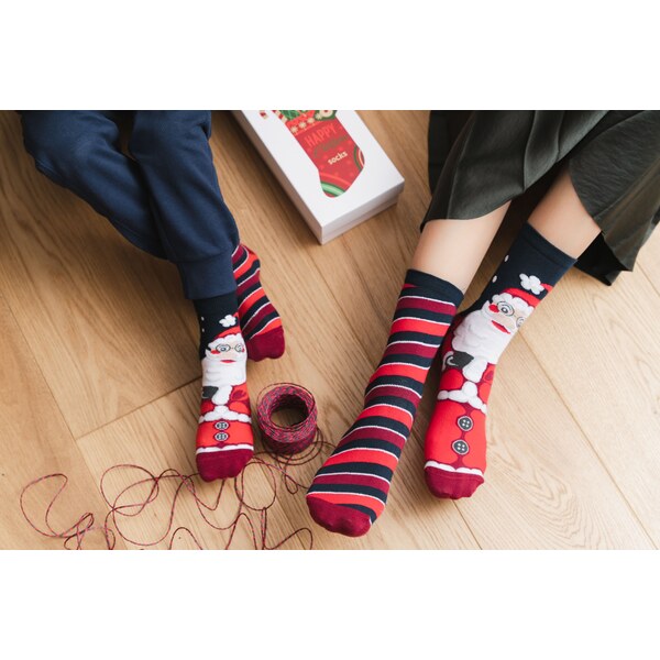 Steven Vianočné dámske ponožky s Mikulášom 136-063 tmavomodré/37, 35512988