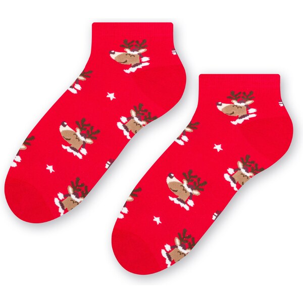 Steven Vianočné členkové ponožky 136-003 červené/40, Farba červená 35512979