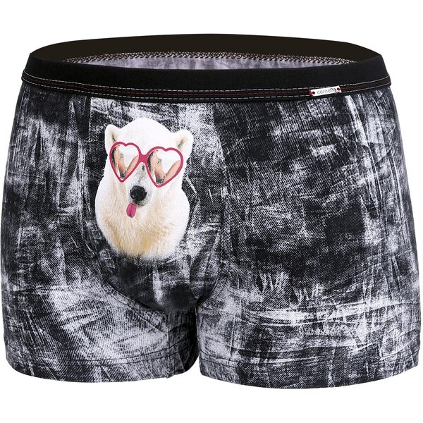 Cornette Vtipné pánske boxerky Glasses 010/63, Farba čierna 59070478