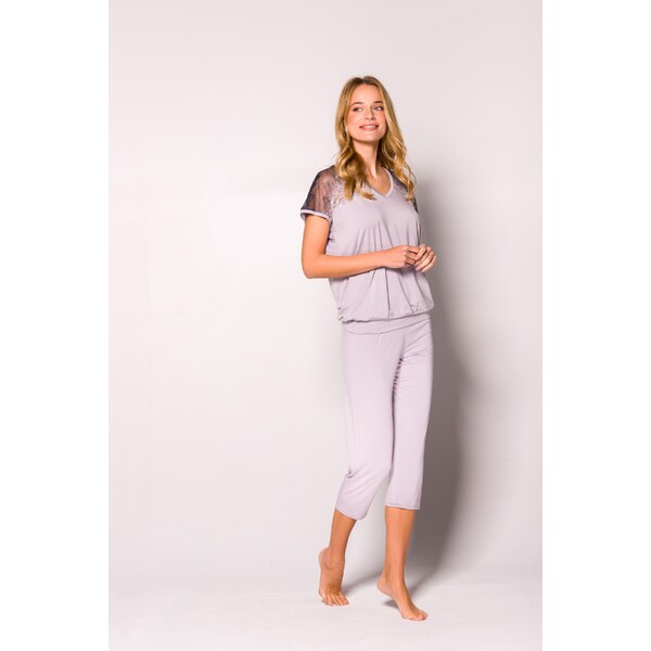 Babella Elegantné dámske pyžamo New York, Farba strieborná 35367942