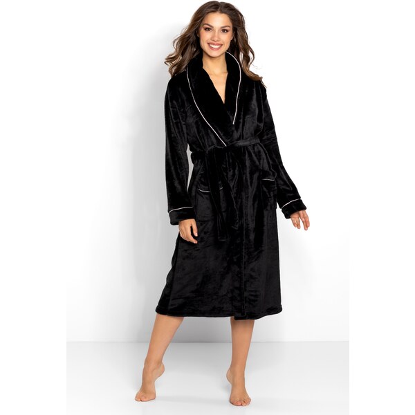 Momenti Per Me Luxusný dámsky župan Charlotte čierny, Farba čierna 42633496