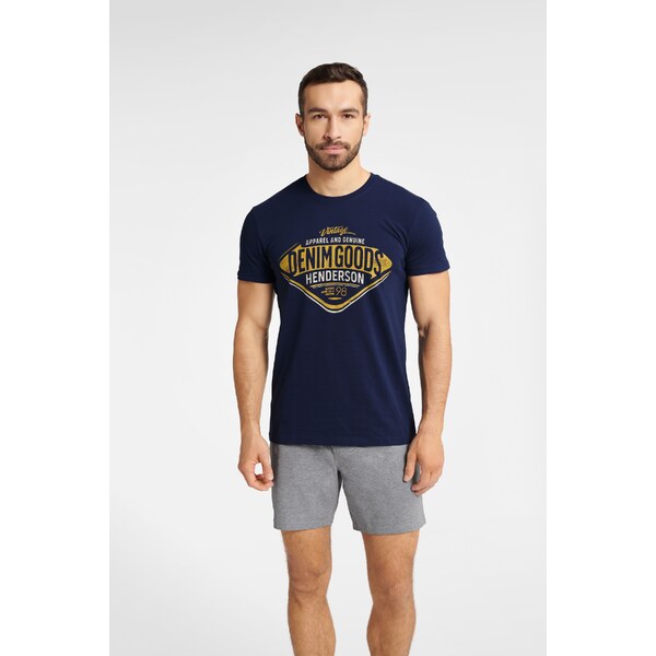 Henderson Pánske bavlnené pyžamo krátke Fact 40673-59X tmavomodré, 42815870