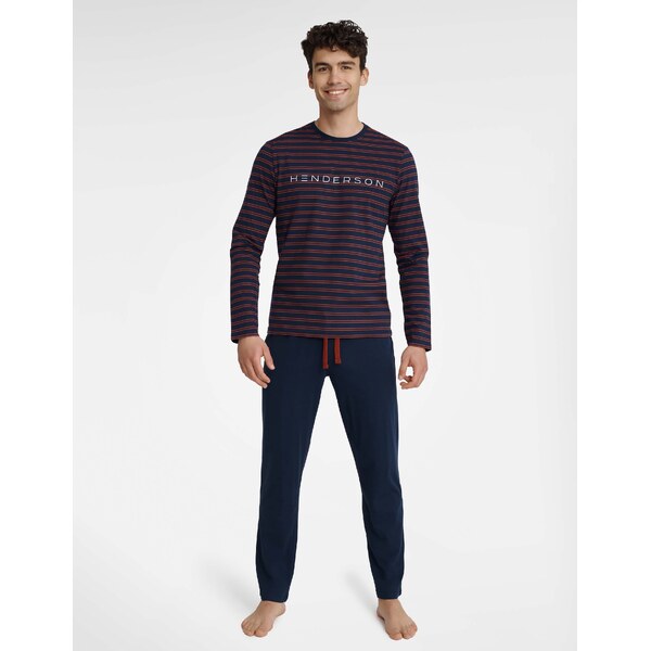 Henderson Pánske bavlnené pyžamo Umbra 40959-59X tmavomodré, Farba 44537180