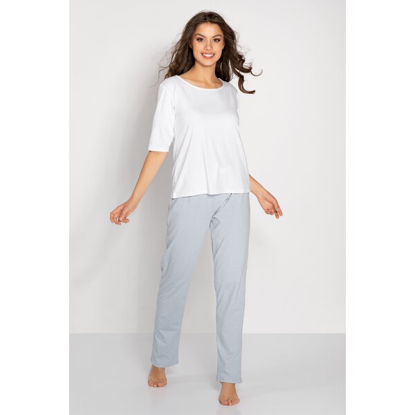 Momenti Per Me Luxusné dámske pyžamo Candice, Farba Dusty Blue 46382442