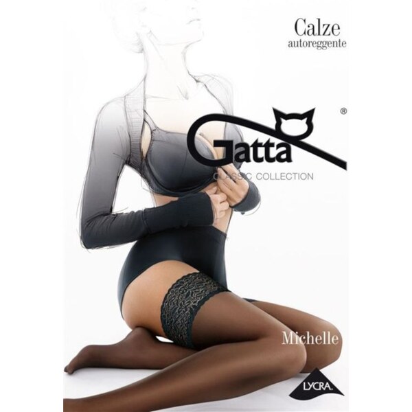 Gatta Samodržiace pančuchy Michelle 01 20 DEN-2, Farba grafitová 37649988