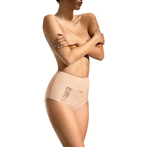 Babell Bavlnené nohavičky s vyšším pásom BBL 005 béžové, Farba béžová 20155117