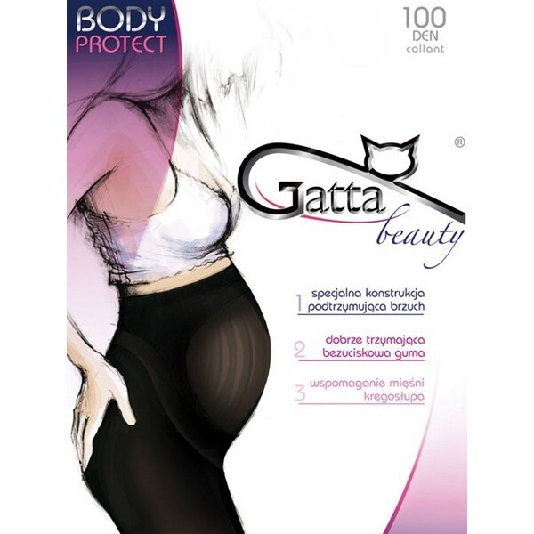Gatta Tehotenské pančuchy Body Protect 100 DEN-s, Farba čierna 34096090