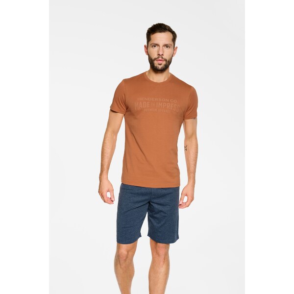 Henderson Pánske krátke pyžamo Press 39749-22X tehlovo-nebesky modré, 32232251