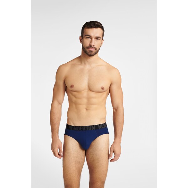 Henderson 2-PACK pánske bavlnené slipy Fog 40837-MLC čierne-tmavomodré 57307299