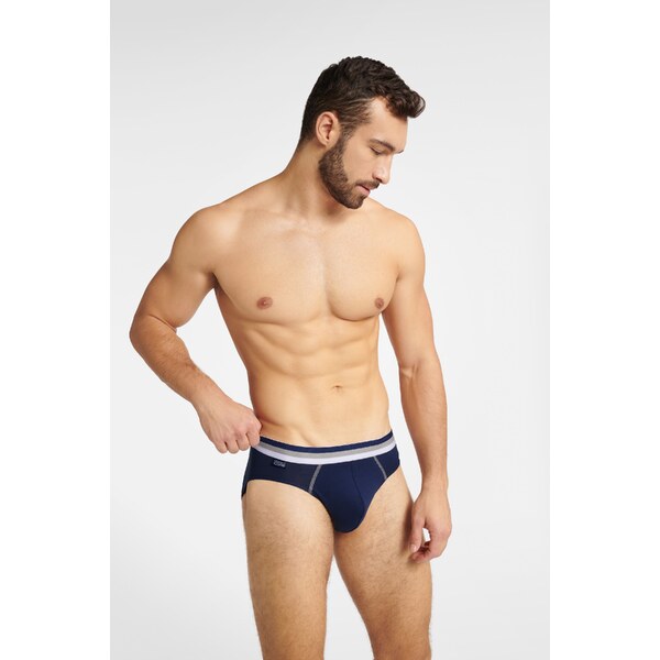 Henderson 2-PACK pánske bavlnené slipy Frosty 40826-MLC tmavomodré 57307300