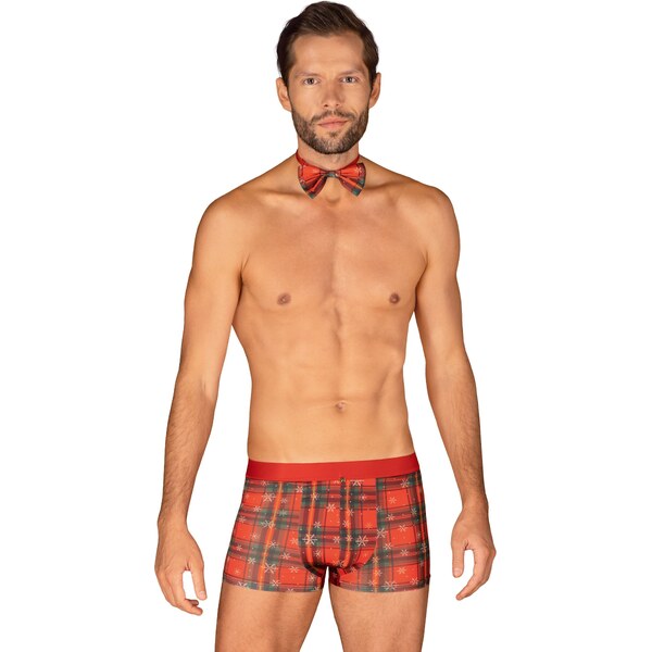 Obsessive Vianočné pánske boxerky + motýlik Mr. Merrilo, Farba červená 46546998