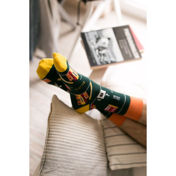 More Ponožky bavlnené Books 079-014 zelené/46, Farba zelená 57343598