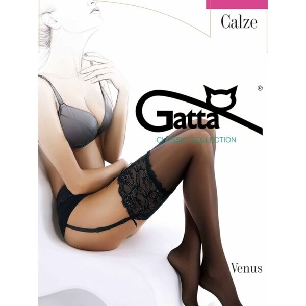 Gatta Podväzkové pančuchy Venus 20 DEN-2, Farba čierna 37649996