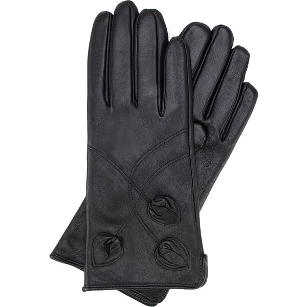 Wittchen Dámske rukavice s ozdobným prešívaním, čierne 44-6A-712-1 59071098