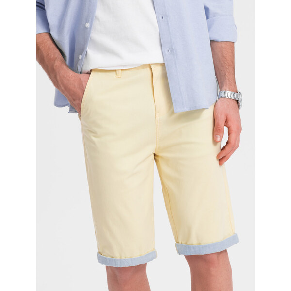 Ombre Mens chinos shorts with contrasting turn-up 64779647