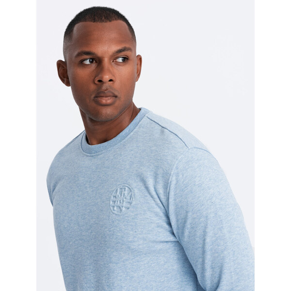 Ombre Mens mélange sweatshirt with embroidered logo - blue 64782389