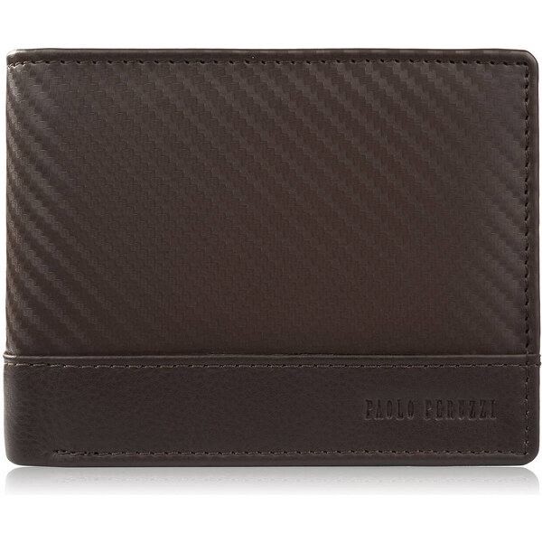 Paolo Peruzzi Pánska kožená peňaženka carbon RFID AL-08-BR | hnedá AL 59075443