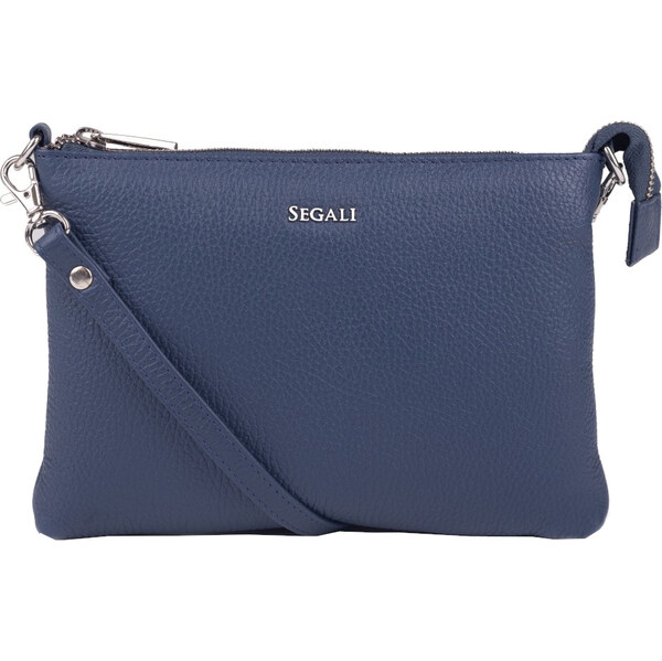 SEGALI Dámska kožená crossbody kabelka A6B Blue 66596101