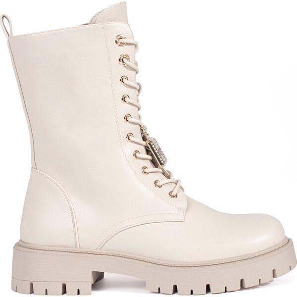 BASIC Smotanové dámske topánky workery s ozdobou DA122P-BE 59080323