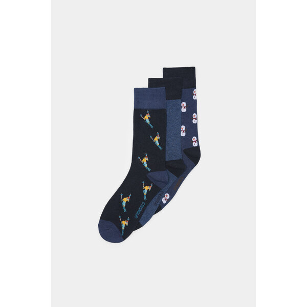 SPRINGFIELD Pánske 3-balenie dlhých ponožiek s lyžiarom 59091266