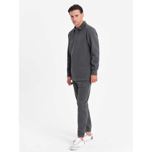 Ombre Mens tracksuit set sweatshirt with polo collar + pants 50565754