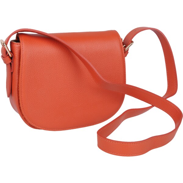 Oranžová kožená talianska crossbody kabelka Caterina Arancione 59093683