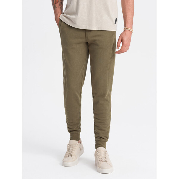 Ombre Mens BASIC cotton jogger sweatpants - olive 57779746