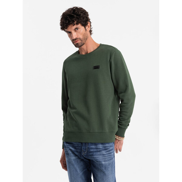 Ombre Mens non-stretch sweatshirt with metal pin - dark green 64782398