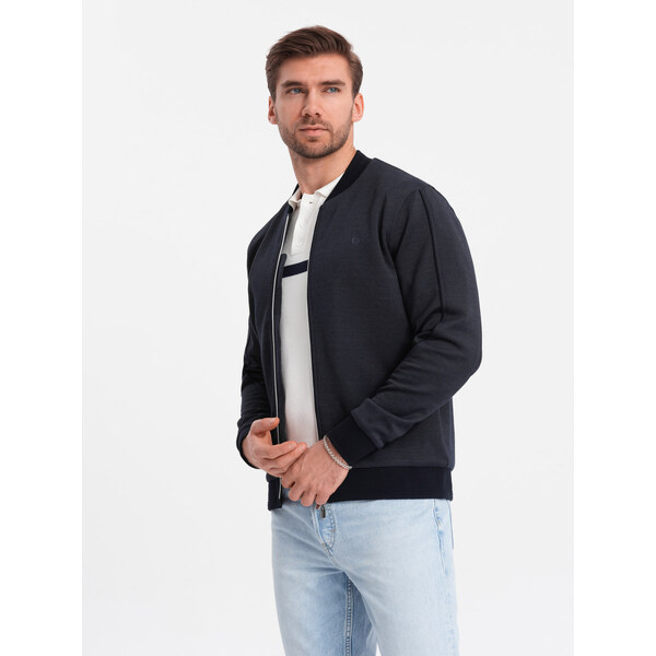 Ombre Mens lightweight bomber jacket with logo lining - navy blue 67099619