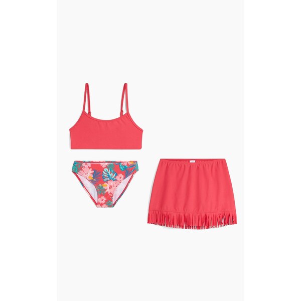 bonprix Bikiny a sukňa (3-dielne), farba ružová 52158300