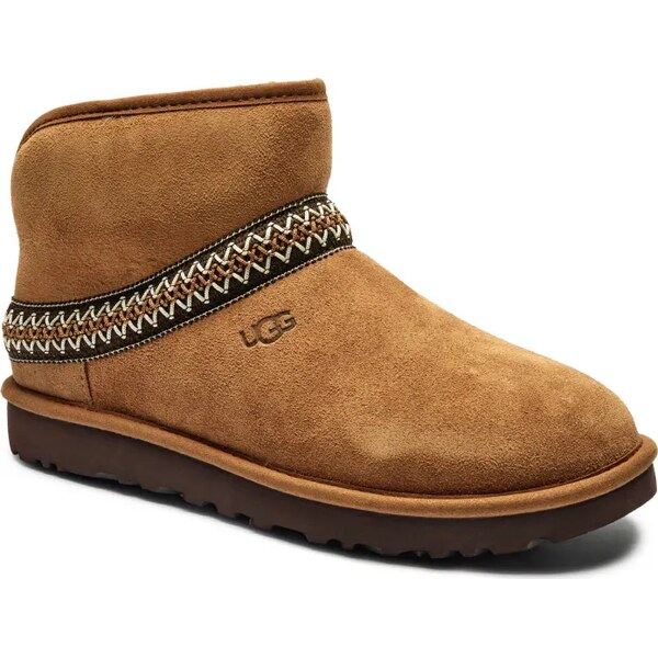UGG Kožené snehule CLASSIC MINI CRESCENT 59097193