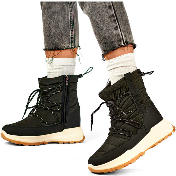 primohurt Čierne športové snehule, dámske šnurovacie, zateplené zimné 60157841