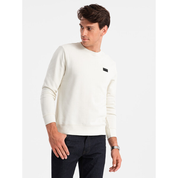 Ombre Mens non-stretch sweatshirt with metal pin - cream 58160460
