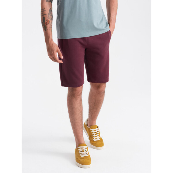 Ombre Mens pre-knee BASIC sweat shorts - maroon 64780203