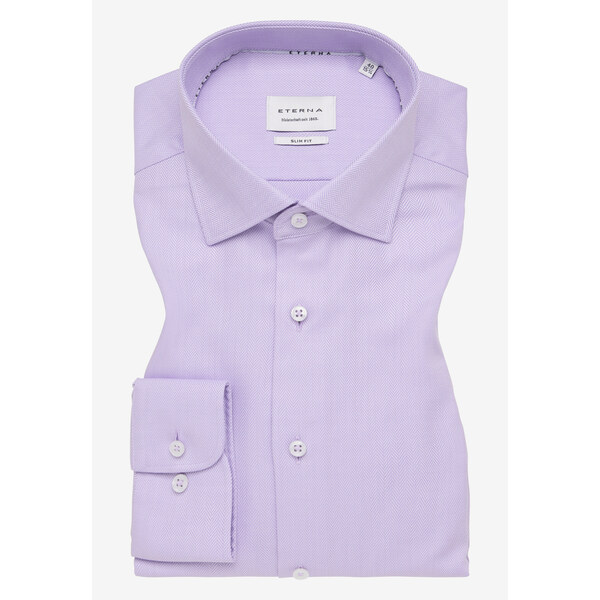 Luxusná pánska košeľa ETERNA Slim fit Herringbone fialová 100 % bavlna 59106491