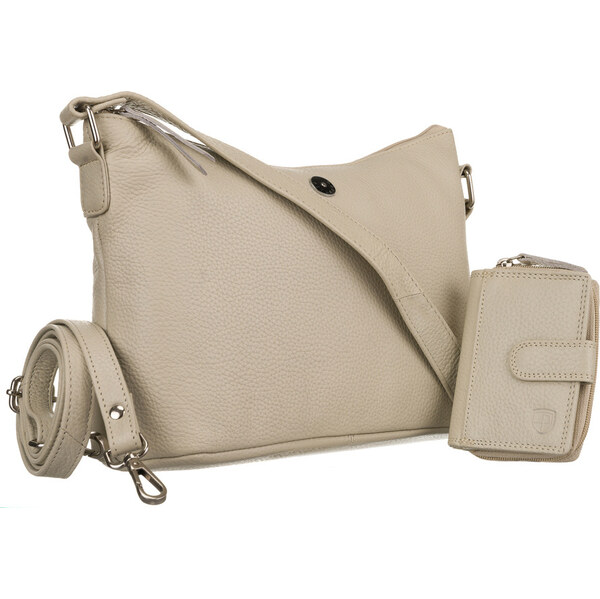 Peterson Kožená taška + peňaženka PTN D73-DS Light Beige 66065648