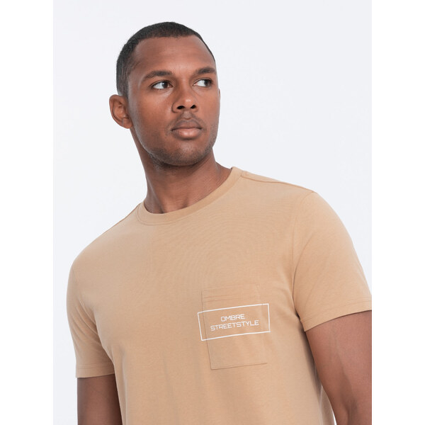 Ombre Mens cotton t-shirt with pocket print 64774799