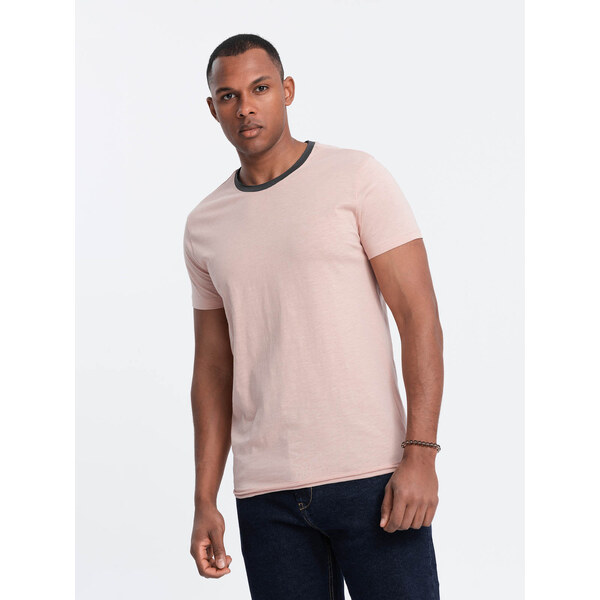 Ombre Mens t-shirt with raw finish - pink 64780924