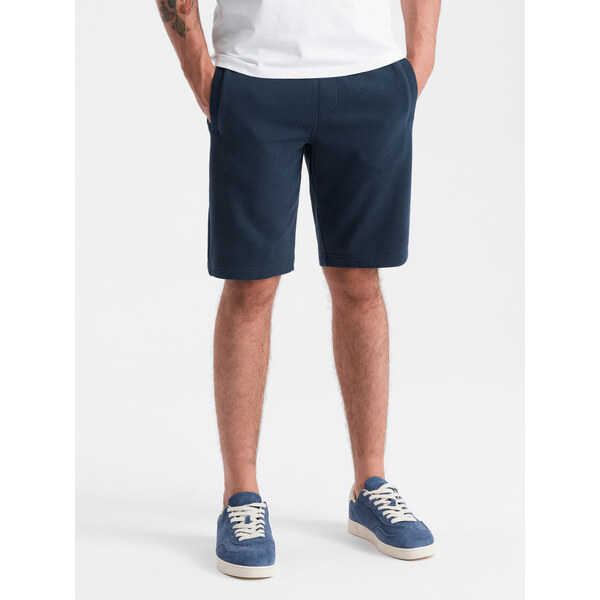 Ombre Mens pre-knee BASIC sweat shorts - navy blue 64780201