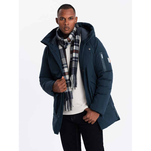 Ombre Mens long seasonal outdoor style jacket - navy blue 57760853