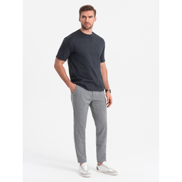Ombre Mens classic cut pants in a delicate check - grey 66077159