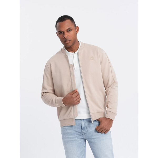 Ombre Mens lightweight bomber jacket with logo lining - light beige 50592677